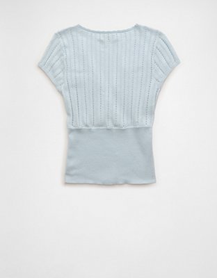 AE V-Neck Crossover Sweater Tee