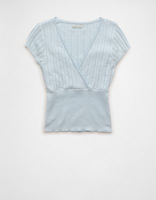 AE V-Neck Crossover Sweater Tee