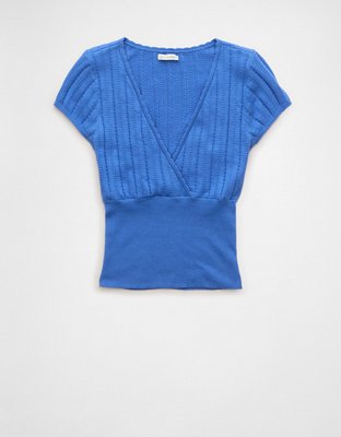AE V-Neck Crossover Sweater Tee
