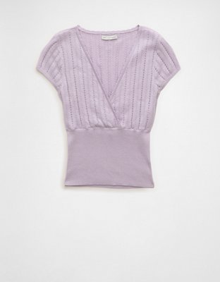 AE V-Neck Crossover Sweater Tee