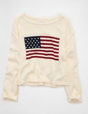AE American Flag Graphic Sweater | American Eagle