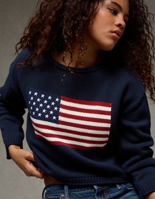 AE American Flag Graphic Sweater | American Eagle