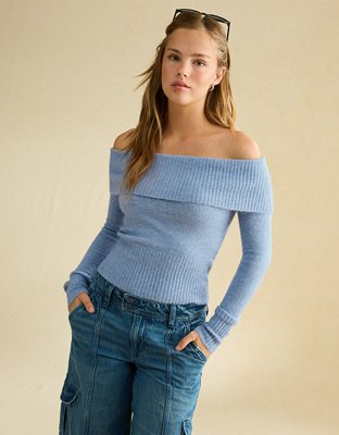 Chandail à épaule dénudée rabattable Whoa Si doux AE