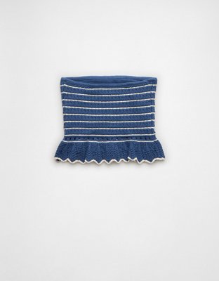 AE Crochet Peplum Tube Top