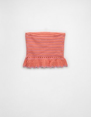 AE Crochet Peplum Tube Top
