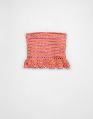 AE Crochet Peplum Tube Top