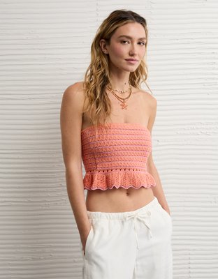 AE Crochet Cropped Peplum Tube Top from American Eagle - $26.95
