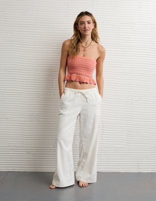 AE Crochet Peplum Tube Top