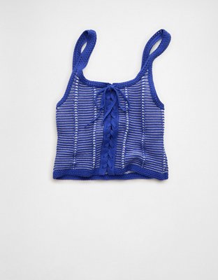 AE Lace-Up Knit Tank Top