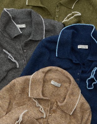 AE Whoa So Soft Polo Henley Sweater