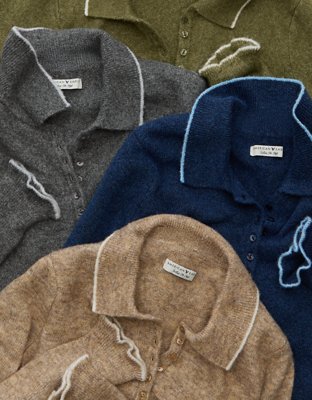AE Whoa So Soft Polo Henley Sweater