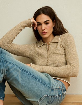 AE Whoa So Soft Polo Henley Sweater