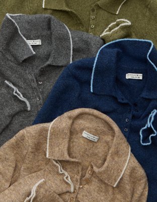 AE Whoa So Soft Polo Henley Sweater