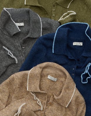 AE Whoa So Soft Polo Henley Sweater