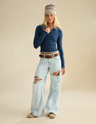 AE Whoa So Soft Polo Henley Sweater