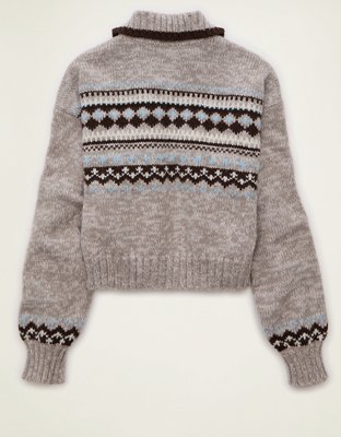 Женский свитер American Eagle AE Snow Stopper Half-Zip, цвет: Коричневый — фото 4