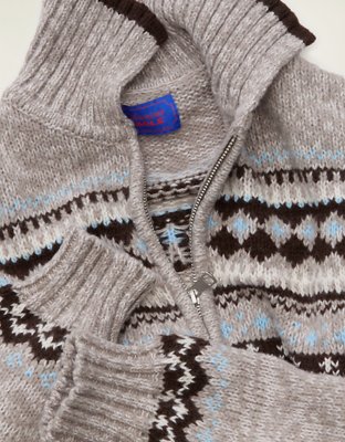 Женский свитер American Eagle AE Snow Stopper Half-Zip, цвет: Коричневый — фото 6