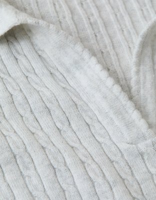 AE V-Neck Cable Knit Sweater Polo