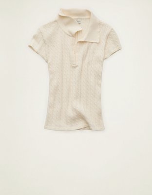AE V-Neck Cable Knit Sweater Polo | American Eagle