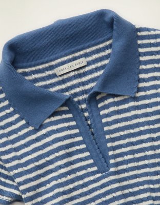 AE V-Neck Cable Knit Sweater Polo