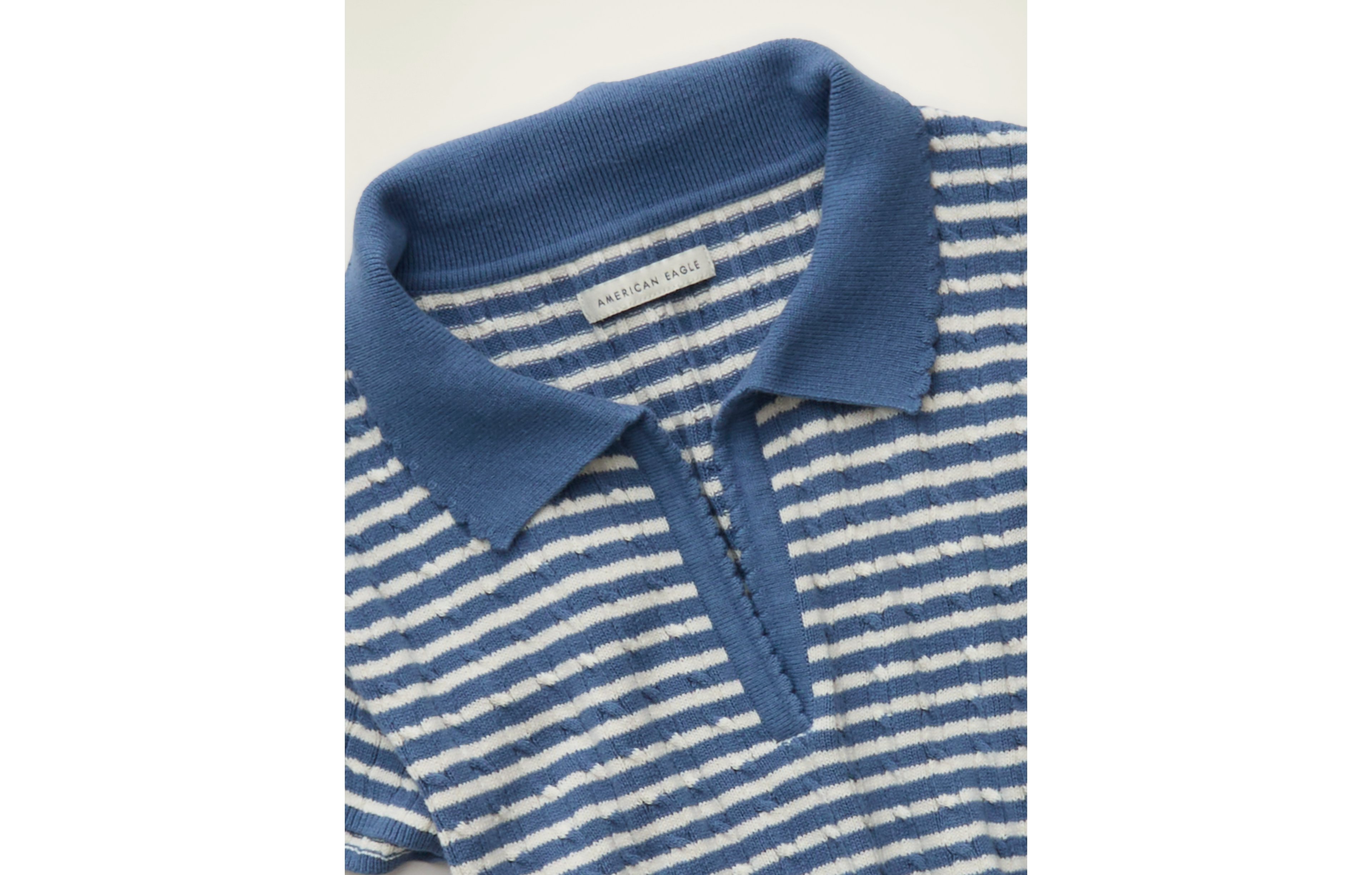 AE V-Neck Cable Knit Sweater Polo