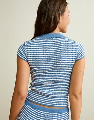 AE V-Neck Cable Knit Sweater Polo