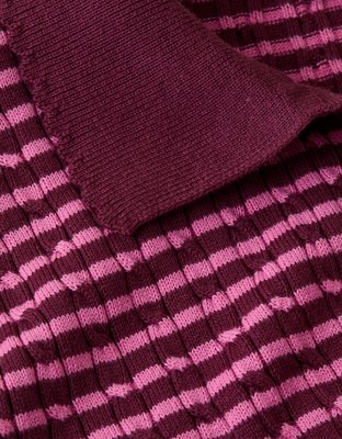 AE V-Neck Cable Knit Sweater Polo