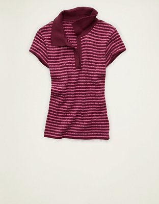 AE V-Neck Cable Knit Sweater Polo