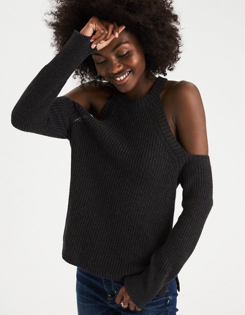 Женские свитеры American Eagle AEO Slouchy Cold Shoulder Sweater