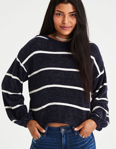 Женские свитеры American Eagle AE Chenille Balloon-Sleeve Sweater