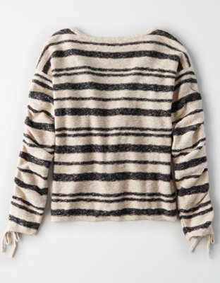 Женские свитеры American Eagle AE GATHERED SLEEVE STRIPE SWEATER — фото 4