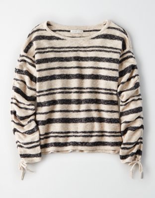Женские свитеры American Eagle AE GATHERED SLEEVE STRIPE SWEATER — фото 3