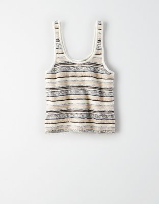 AE Striped Cropped Sweater Tank Top