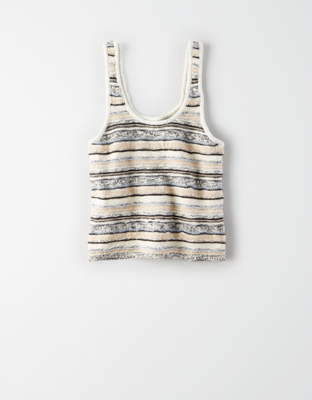 AE Striped Cropped Sweater Tank Top