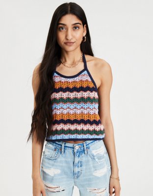american eagle crochet crop top