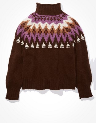 Женские свитеры American Eagle AE Fair Isle Mock Neck Sweater — фото 4