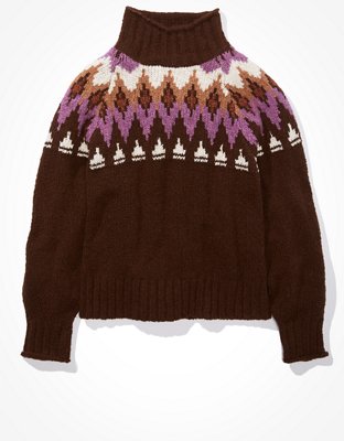 AE Suéter cuello alto con motivo Fair Isle