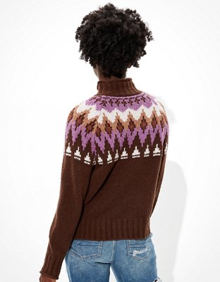 Женские свитеры American Eagle AE Fair Isle Mock Neck Sweater — фото 2