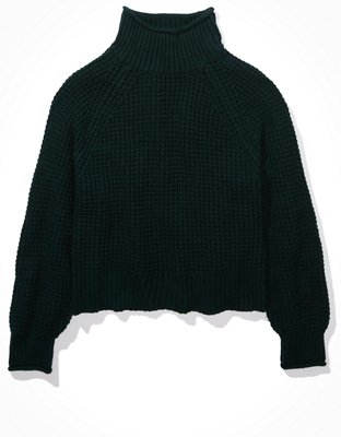 black mock neck sweater