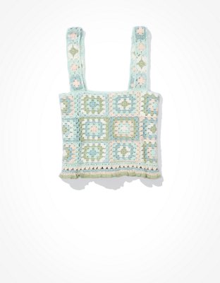 AE Cropped Crochet Tank Top