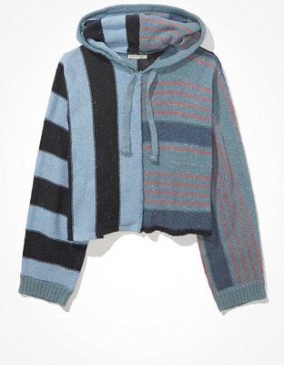 AE Denim Patchwork Hoodie | American Eagle