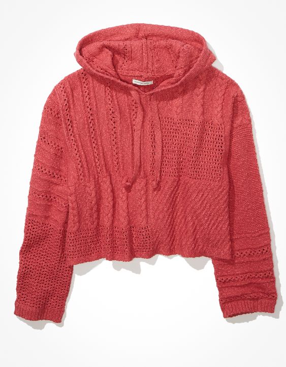 AE Mix Stitch Hooded Sweater