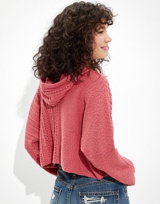 Женские свитеры American Eagle AE Mix Stitch Hooded Sweater — фото 2