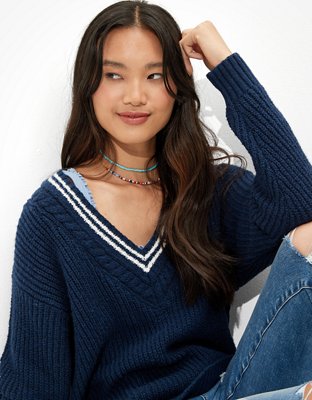 Женские свитеры American Eagle AE Oversized Vintage V-Neck Sweater — фото 6