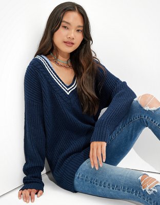 Женские свитеры American Eagle AE Oversized Vintage V-Neck Sweater — фото 5
