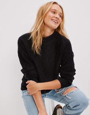 AE Soft & Cozy Mixed Stitch Sweater