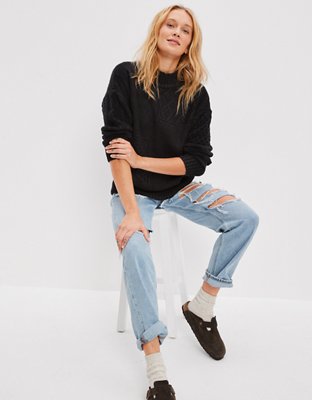 AE Soft & Cozy Mixed Stitch Sweater