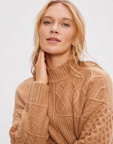 American Eagle AE Soft & Cozy Mixed Stitch Sweater
