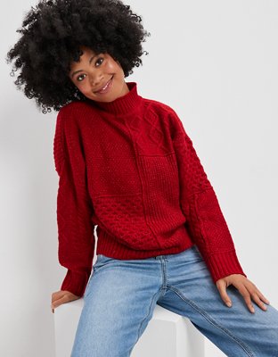 AE Soft & Cozy Mixed Stitch Sweater