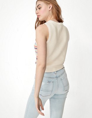 AE Crochet Crew Neck Vest